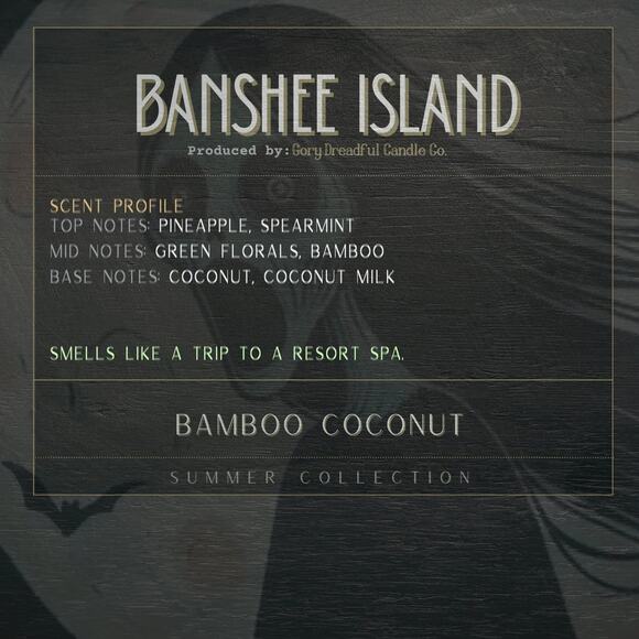 Banshee Island Luxury Wickless Candle: Bamboo & Coconut Scent - Picture 2 of 10